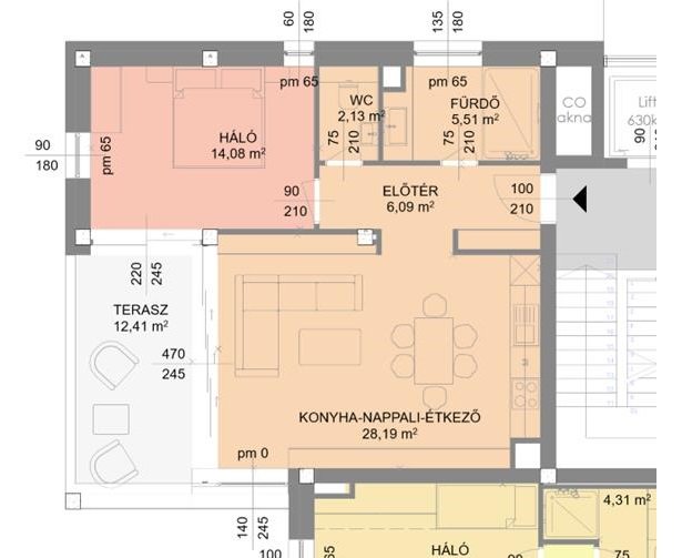 6-os típusú lakás alaprajz