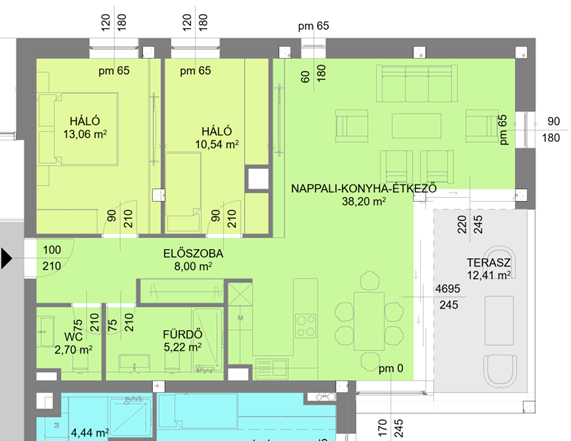 8-as típusú lakás alaprajz