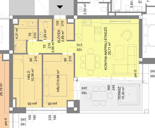 7-es típusú lakás alaprajz