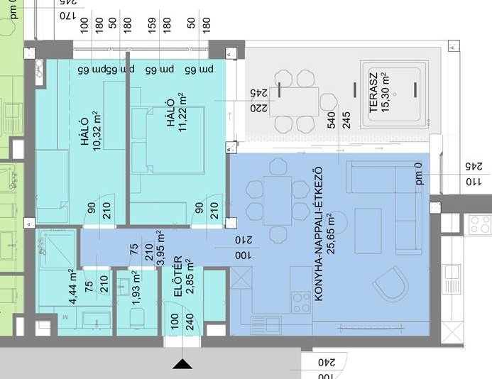 9-es típusú lakás alaprajz