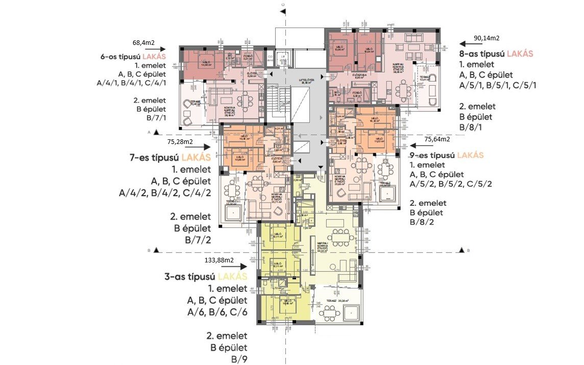 Osztott lakások alaprajz