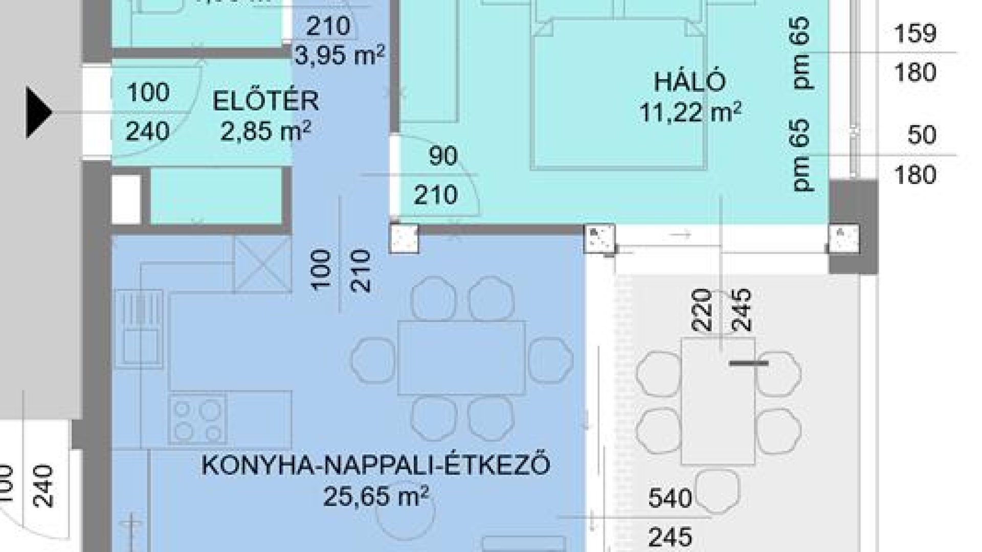 A épület Fsz. 2/2-es lakás
